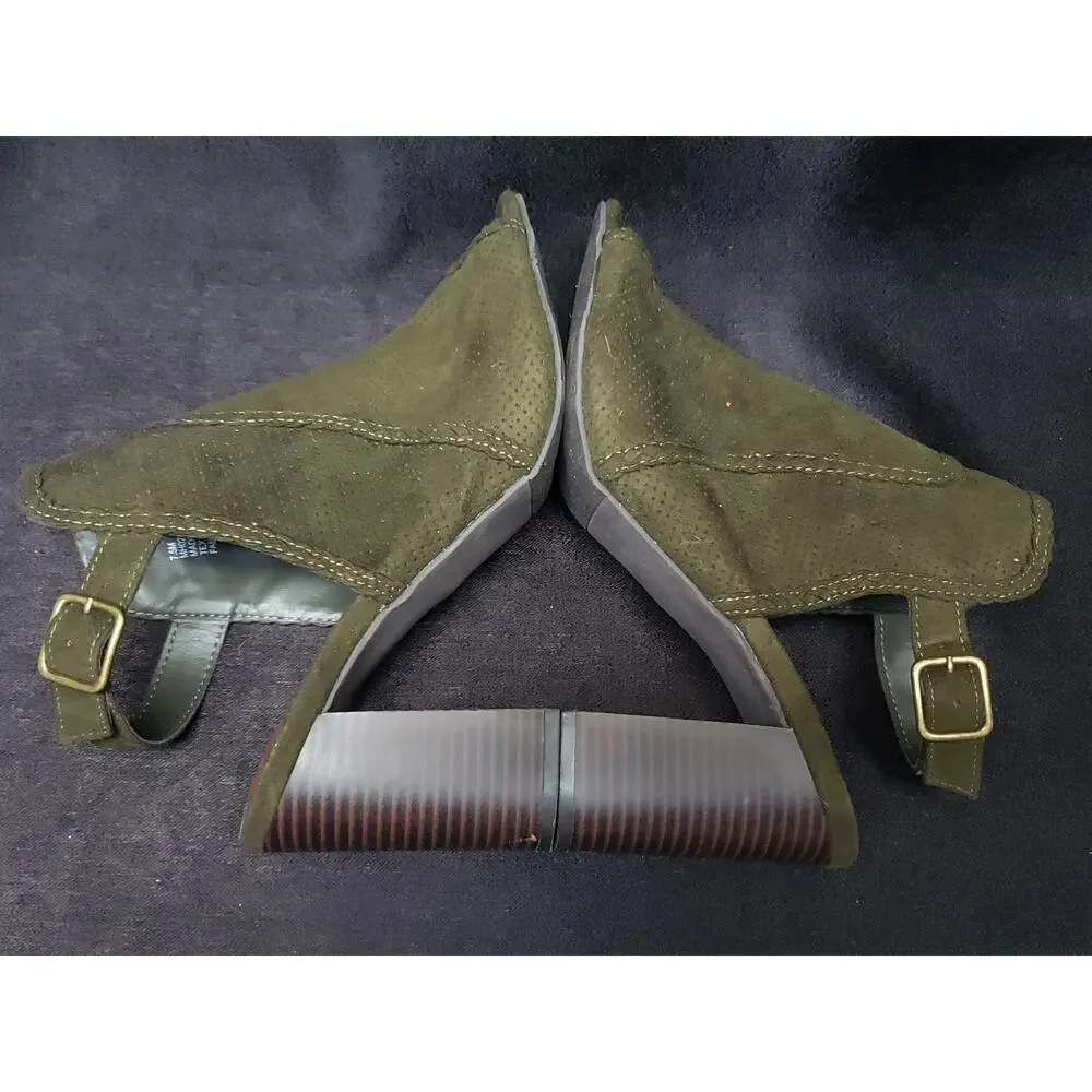 MIA Dark Army Green Block 4'' Heel Adjustable Sandal Strap High Heel Shoes